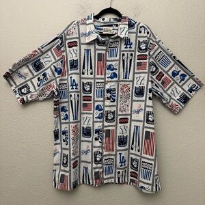 Reyn Spooner Los Angeles Dodgers Short Sleeve Button Front Shirt MLB Hawaii 3XL